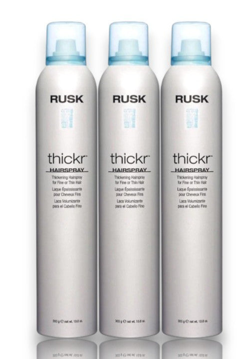 Rusk Thickr Hair Spray 10.6 oz - Thickening & Fine Hair Hold - Pack of 3