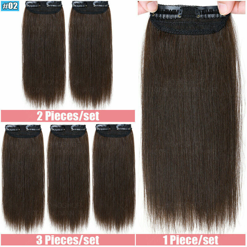 Clip-In Hair Extensions Remy Human Hair Topper - Multiple Colors & Lengths