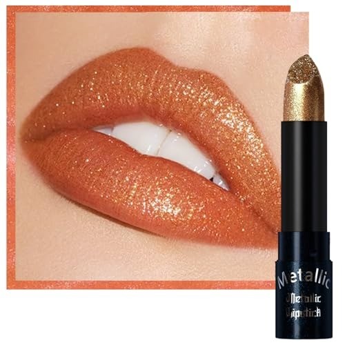 Color Changing Glitter Lipstick - Metallic Shimmer Lip Makeup for Women