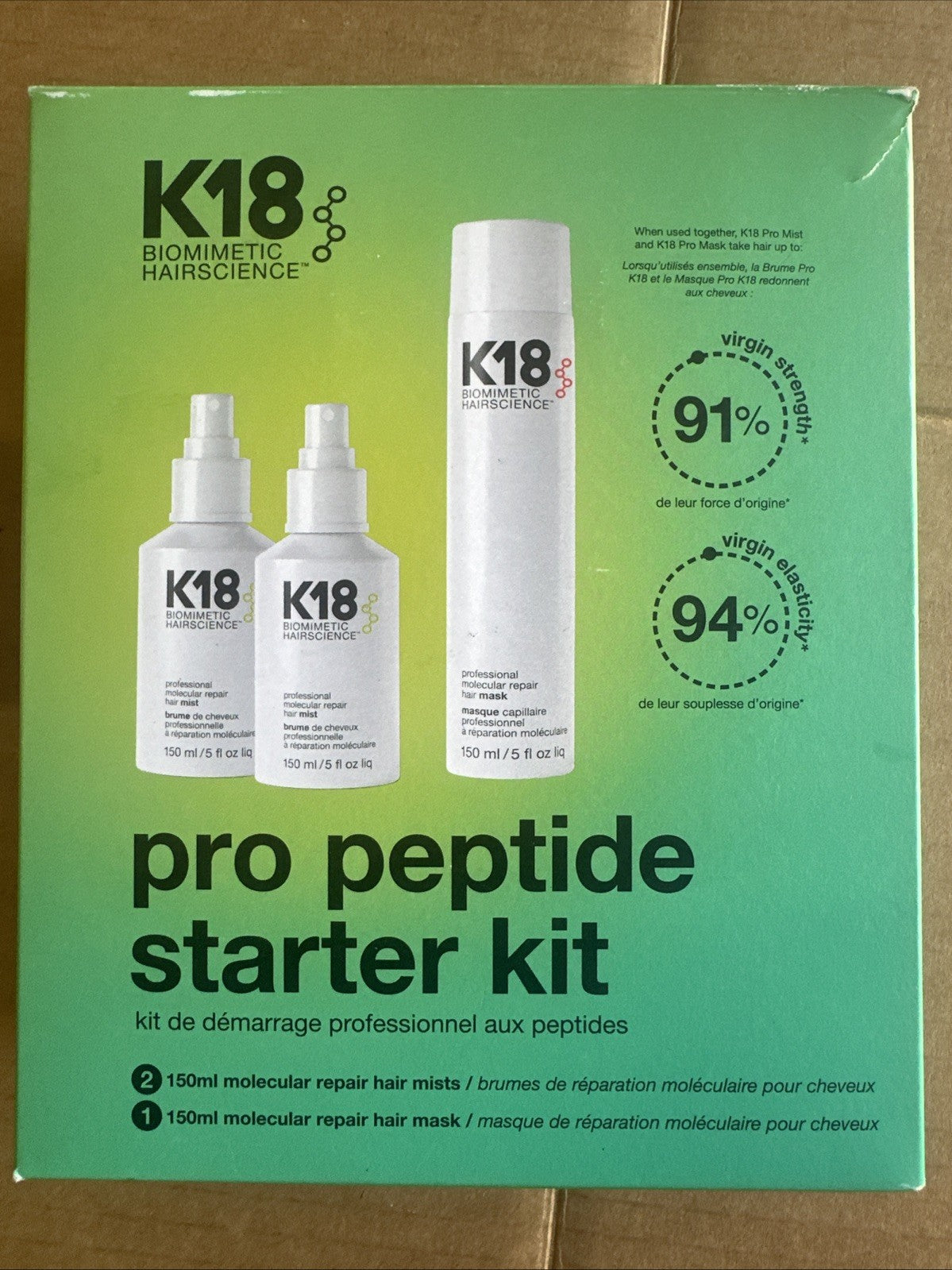 K18 Pro Peptide Hair Repair Kit - Mist & Mask for Hair Damage Recovery