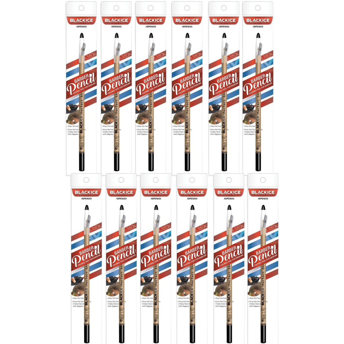 Black Ice Barber Pencil Edge Blonde Colored Tool For Hairline 12-Pack