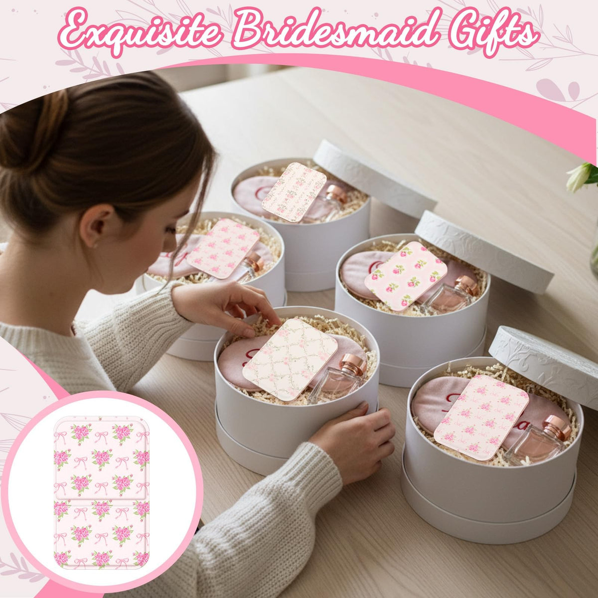 12 Pack Pink Compact Folding Mirrors - Portable Hand Mirrors for Women