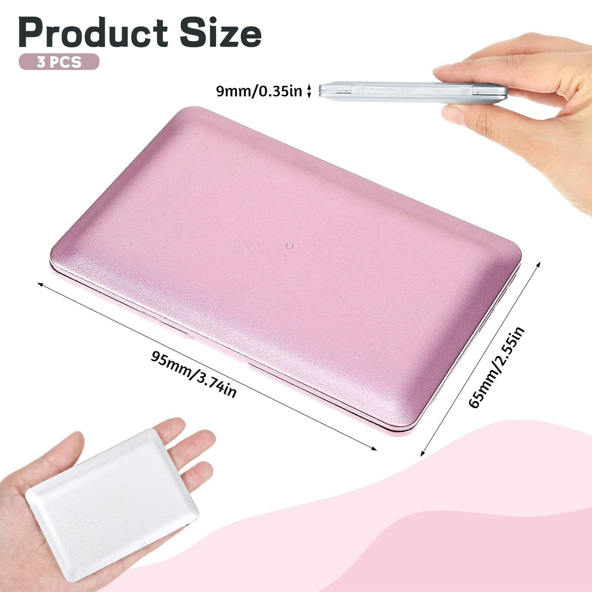 Mini Laptop Mirror Set - 3 Compact Foldable Makeup Mirrors with Keyboard Design