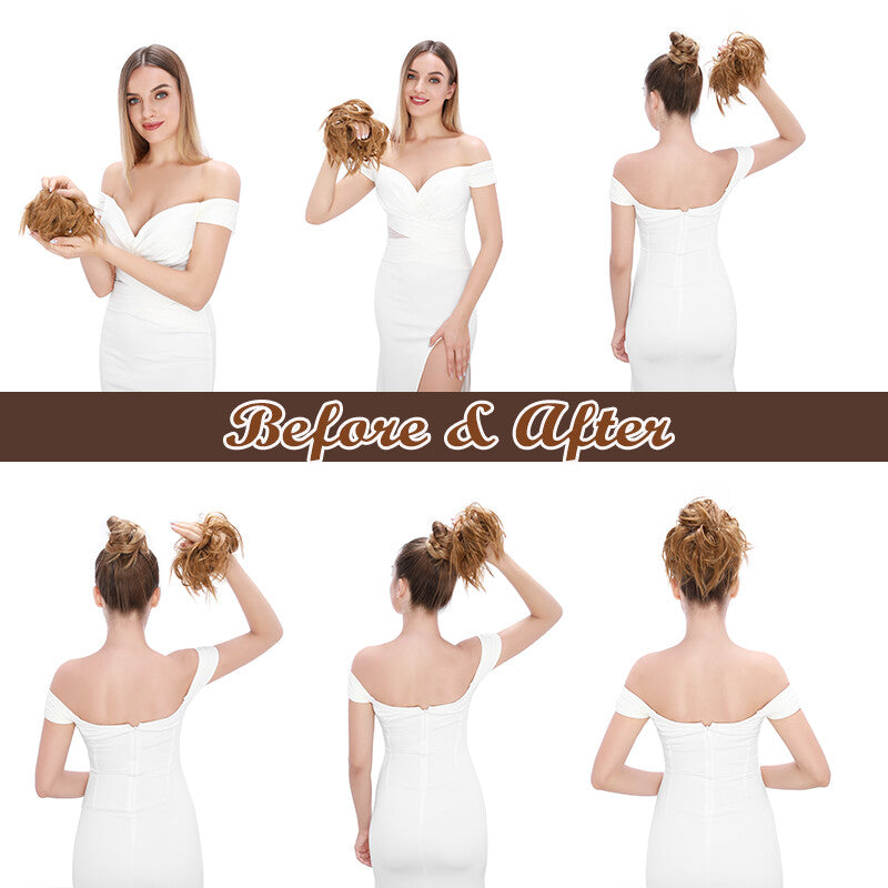 Large Messy Bun Hair Extension Wrap Scrunchie for Updos & Volume