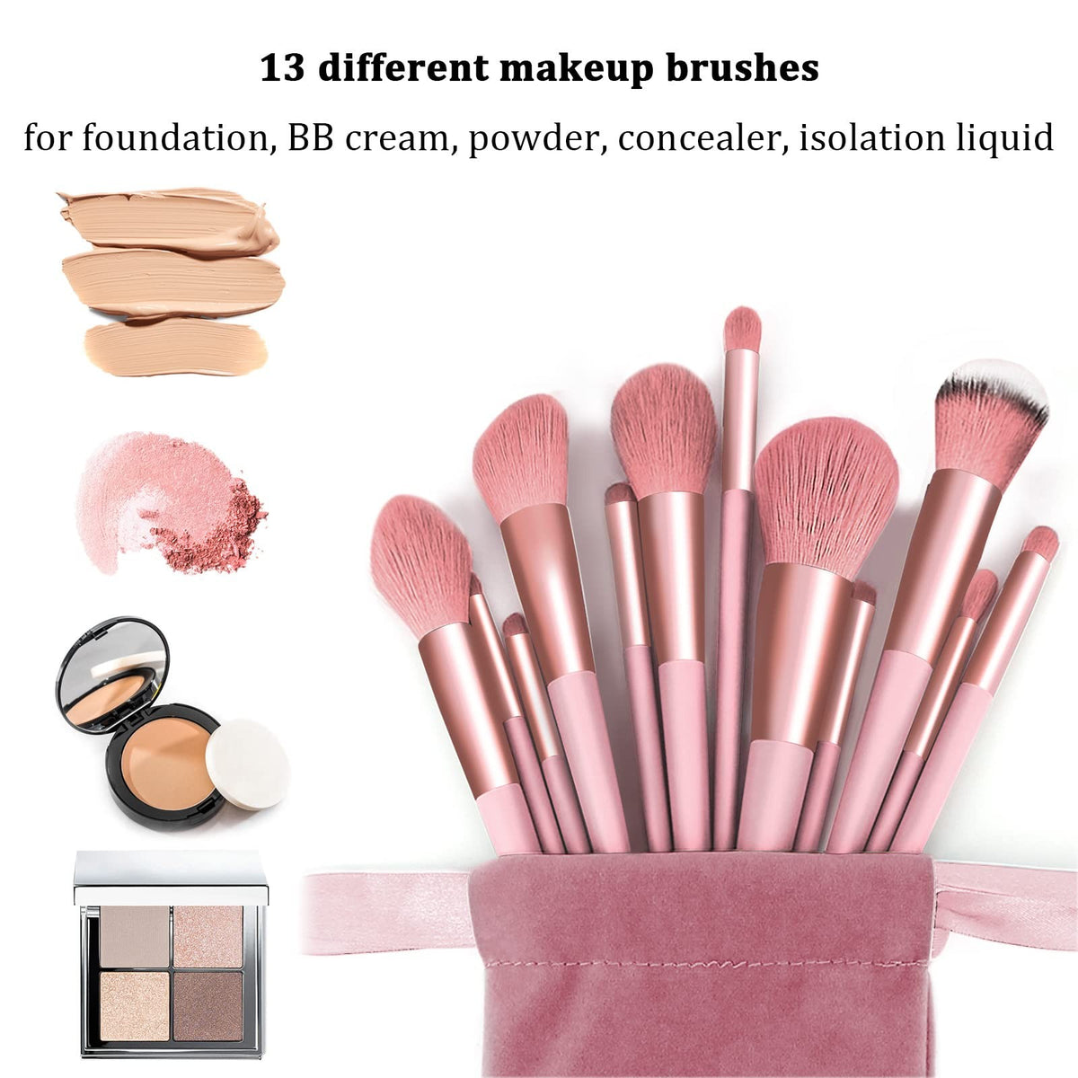 Makeup Brush Set 22 Pcs with Storage Bag - Soft Synthetic Bristles