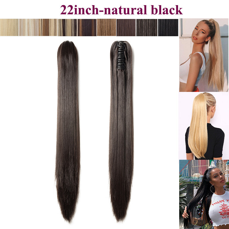 Thick Ponytail Hair Extension with Claw Clip - Wavy Curly Synthetic Hair