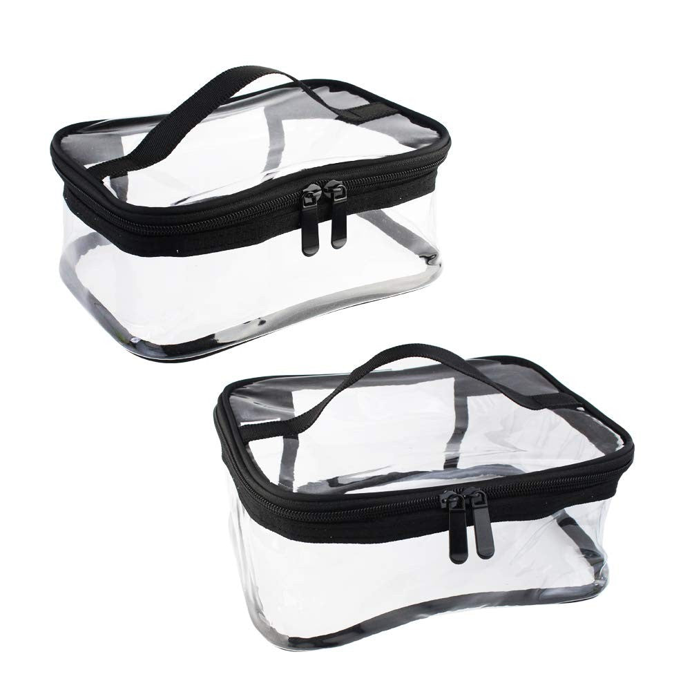 Clear Waterproof Makeup Bag Set with Zipper - Portable Cosmetic Organizer