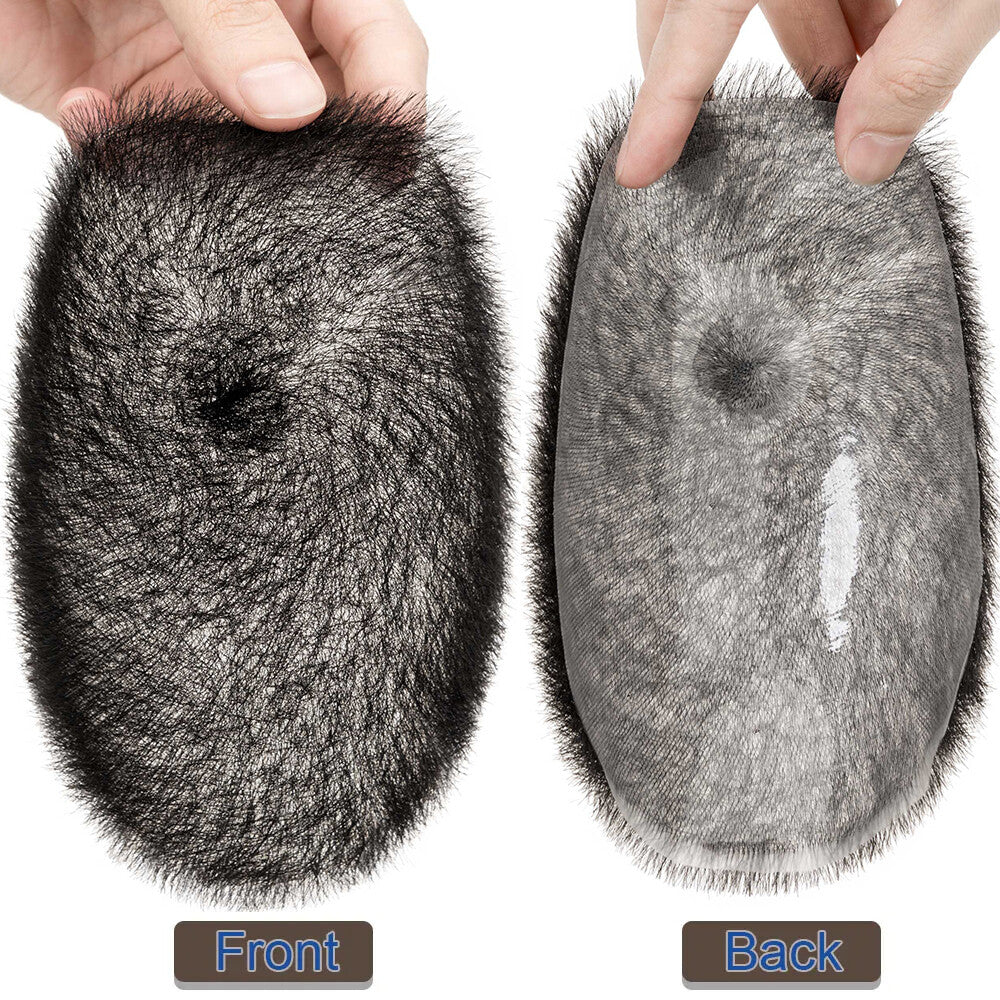 Men's Toupee Hairpiece Replacement System with Thin Skin PU Base, 13x18 cm / 15x20 cm