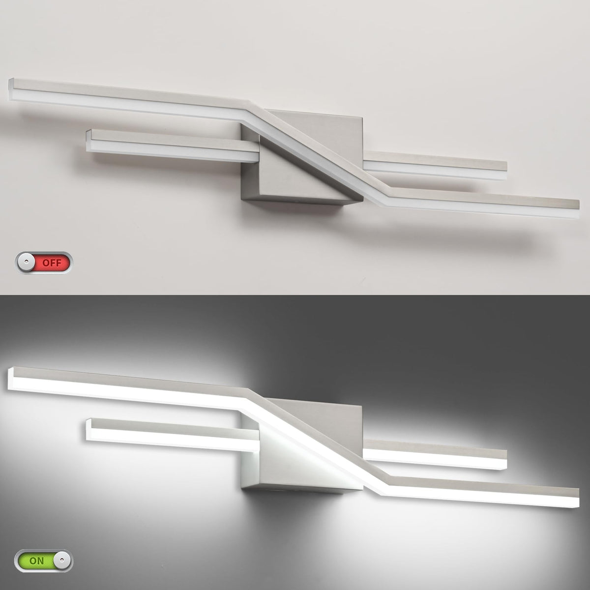 32 Inch Dimmable Bathroom Vanity Light Fixture in Brushed Nickel