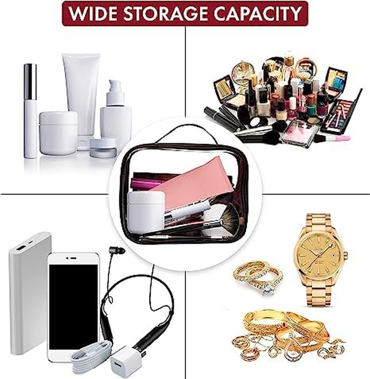 TSA Approved Clear Toiletry Bag - Waterproof Makeup & Travel Organizer