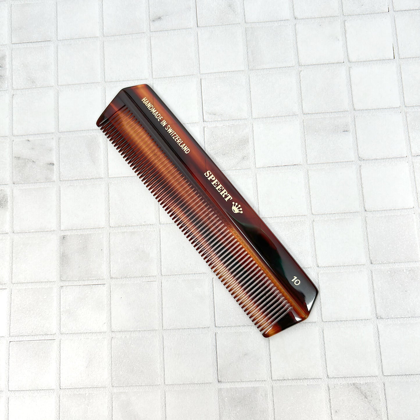 Handmade Swiss European Cellulose Acetate Comb 5.1 Inch Havana Tortoise Brown