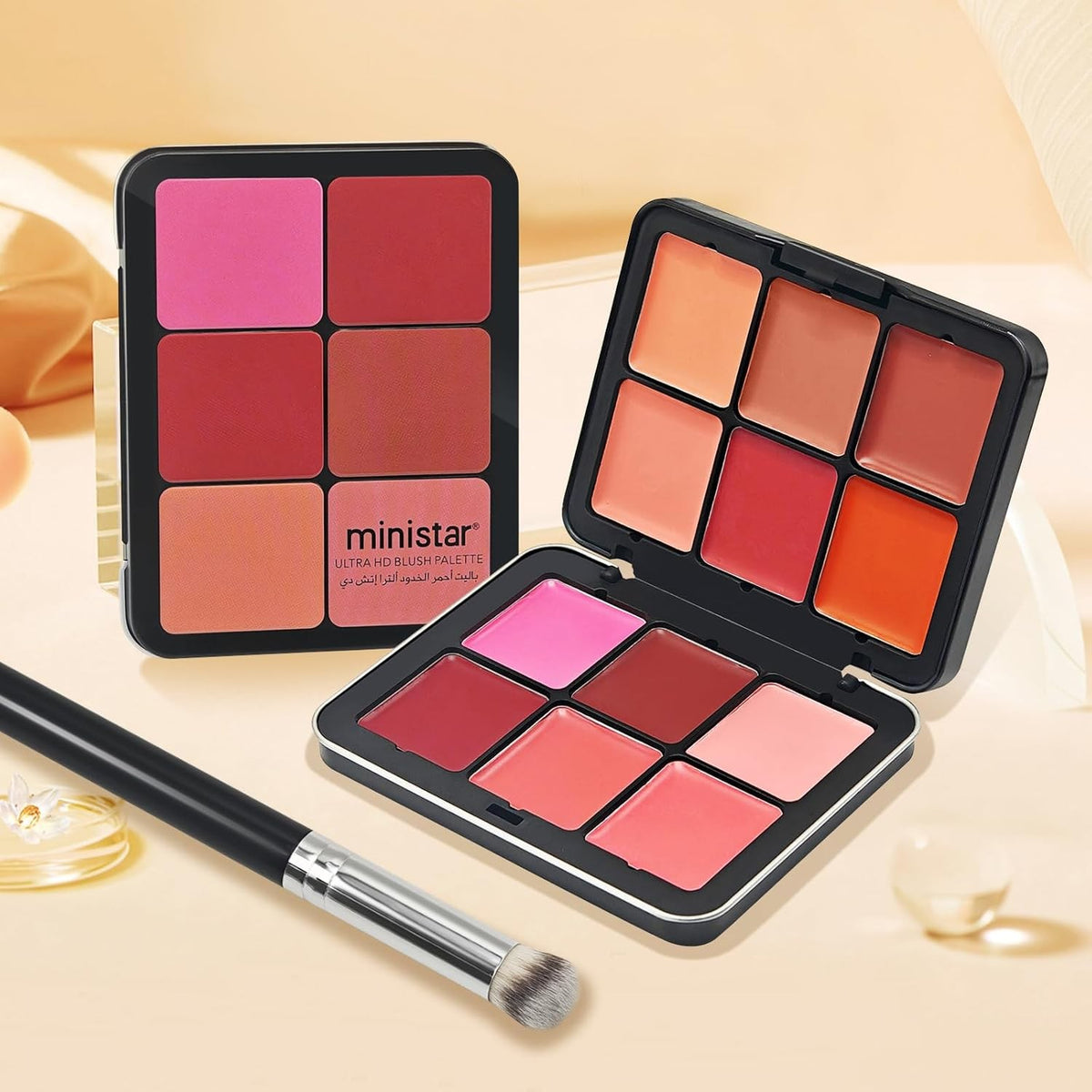 12-Color Cream Blush Palette for Cheeks - Waterproof, Long Wear Face Makeup