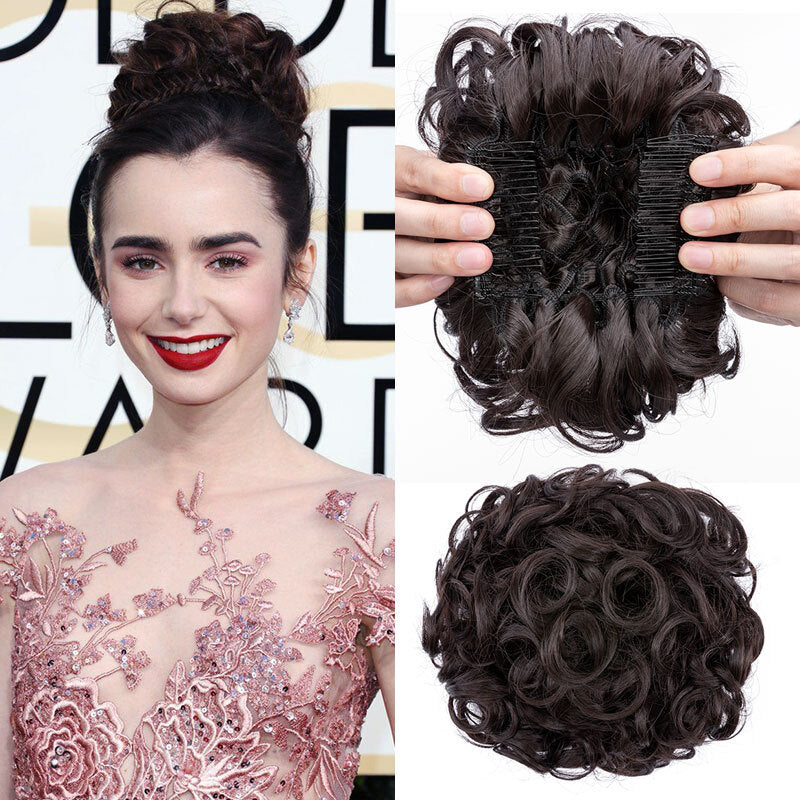 Women Ladies Curly Messy Bun Hair Piece Clip-In Extension - X-Large, Multiple Colors