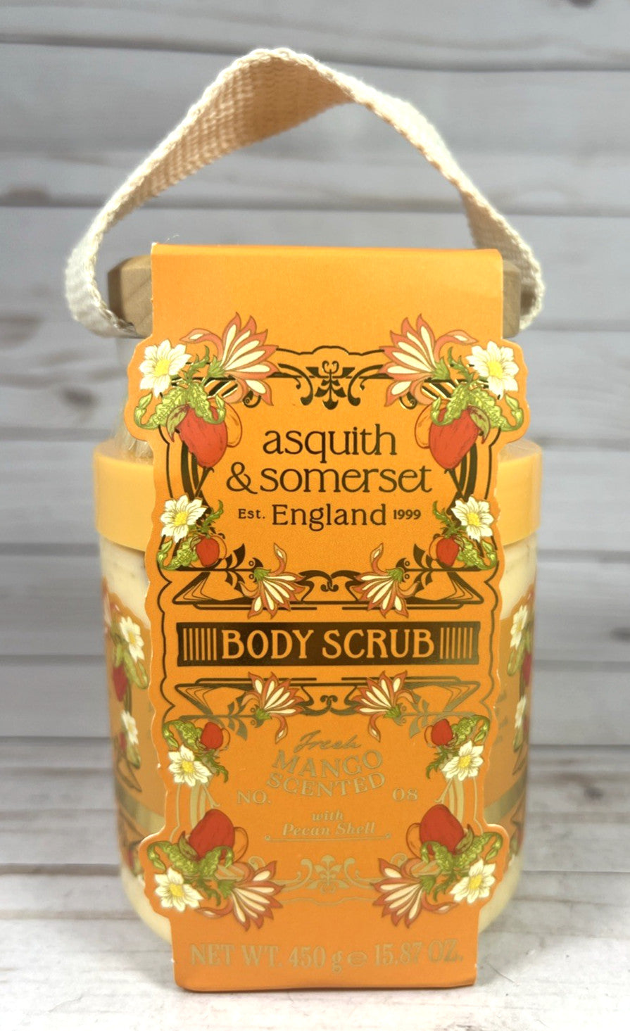 Asquith & Somerset Body Scrub Mango Scented w/ Brush 15.87oz