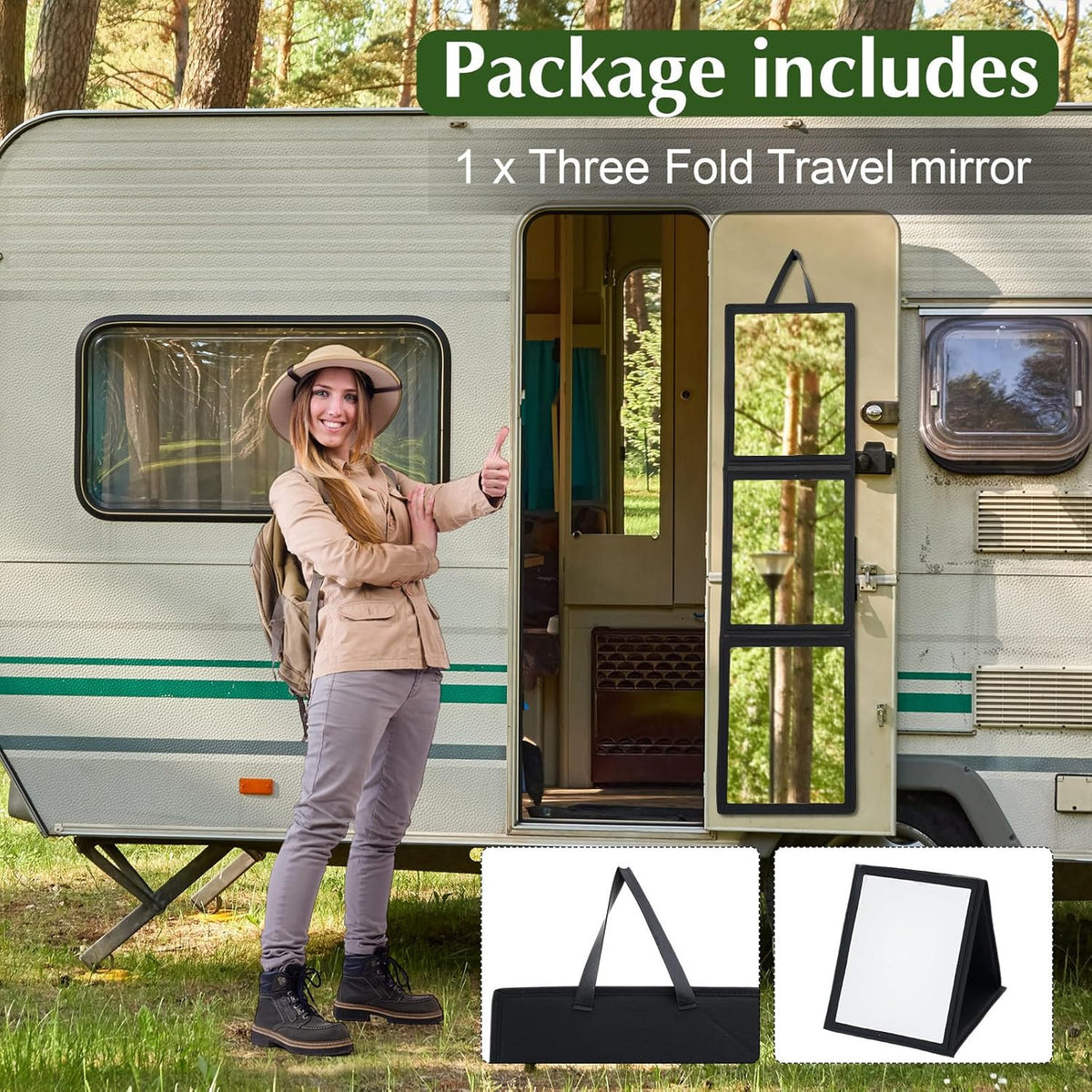 Full Length Travel Mirror - Foldable, Portable Shatterproof Full Body Mirror