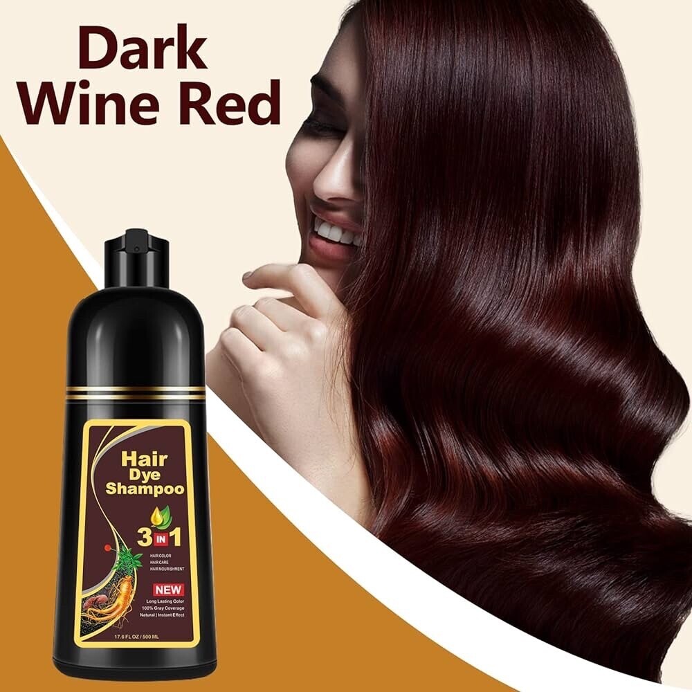 3-in-1 Hair Dye Shampoo 500ml - Multiple Shades