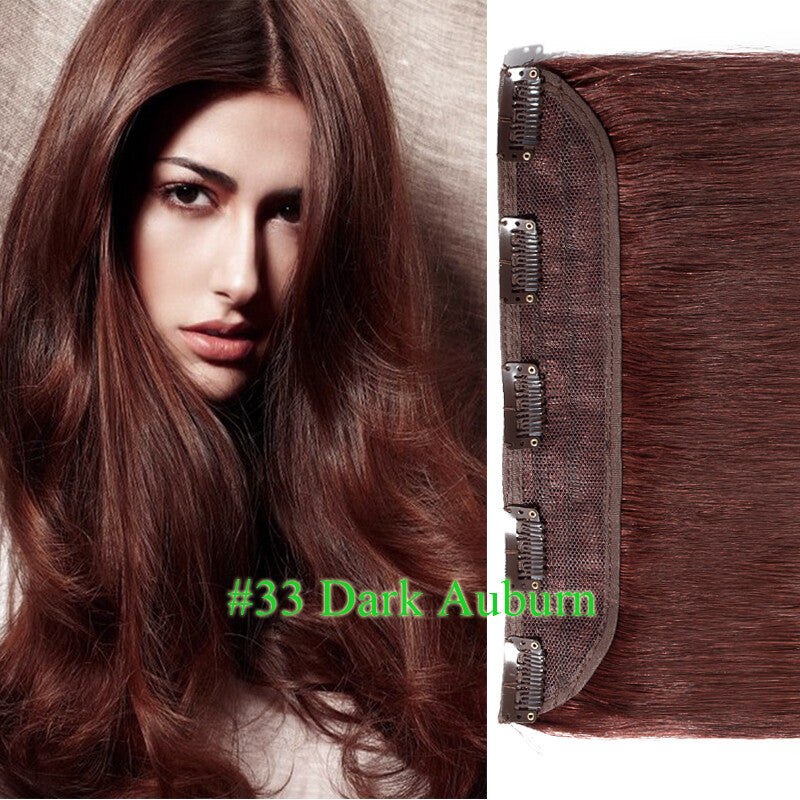 Remy Human Hair Extensions Clip-In One Piece Thick Weft for Full Head