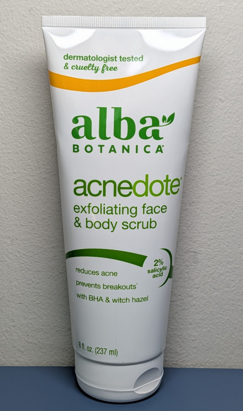 3-Pack Alba Botanica Acnedote Face Body Scrub 8 oz Salicylic Acid EXP