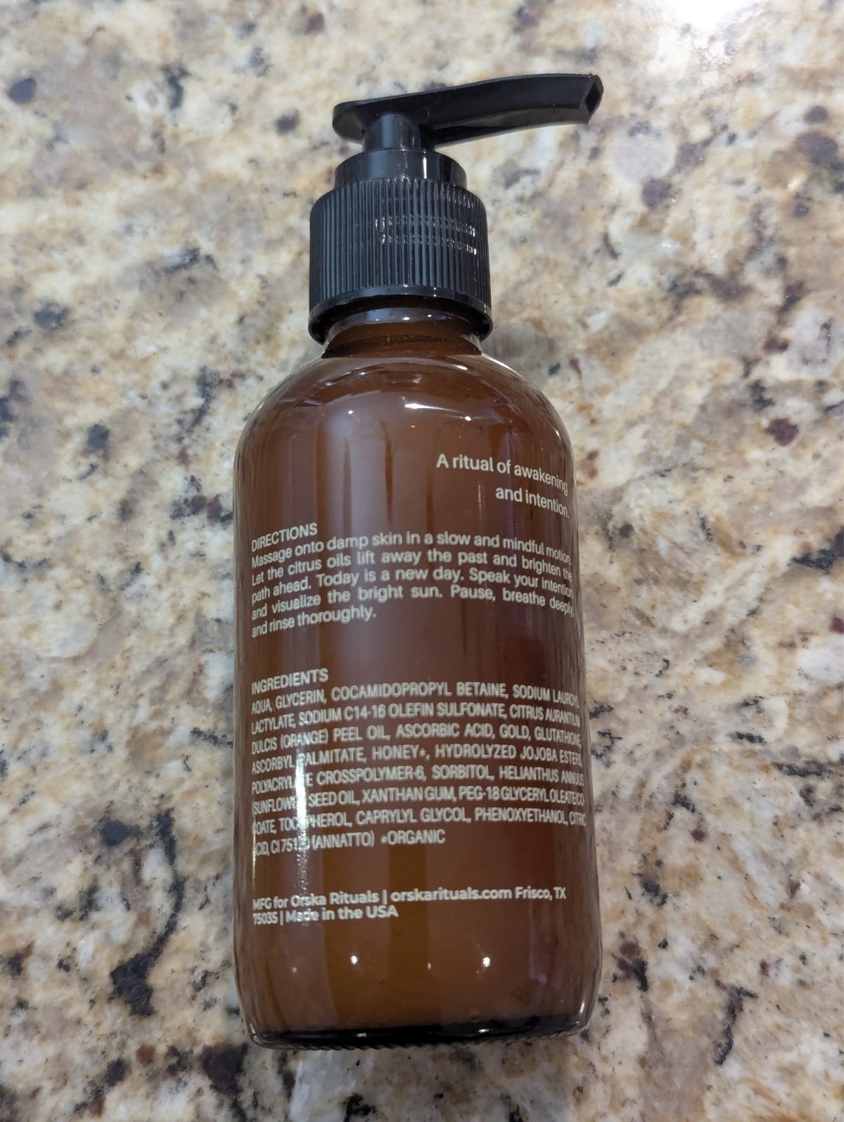 Orange Peel Skin Brightening Cleanser - 4 oz Natural Facial Scrub