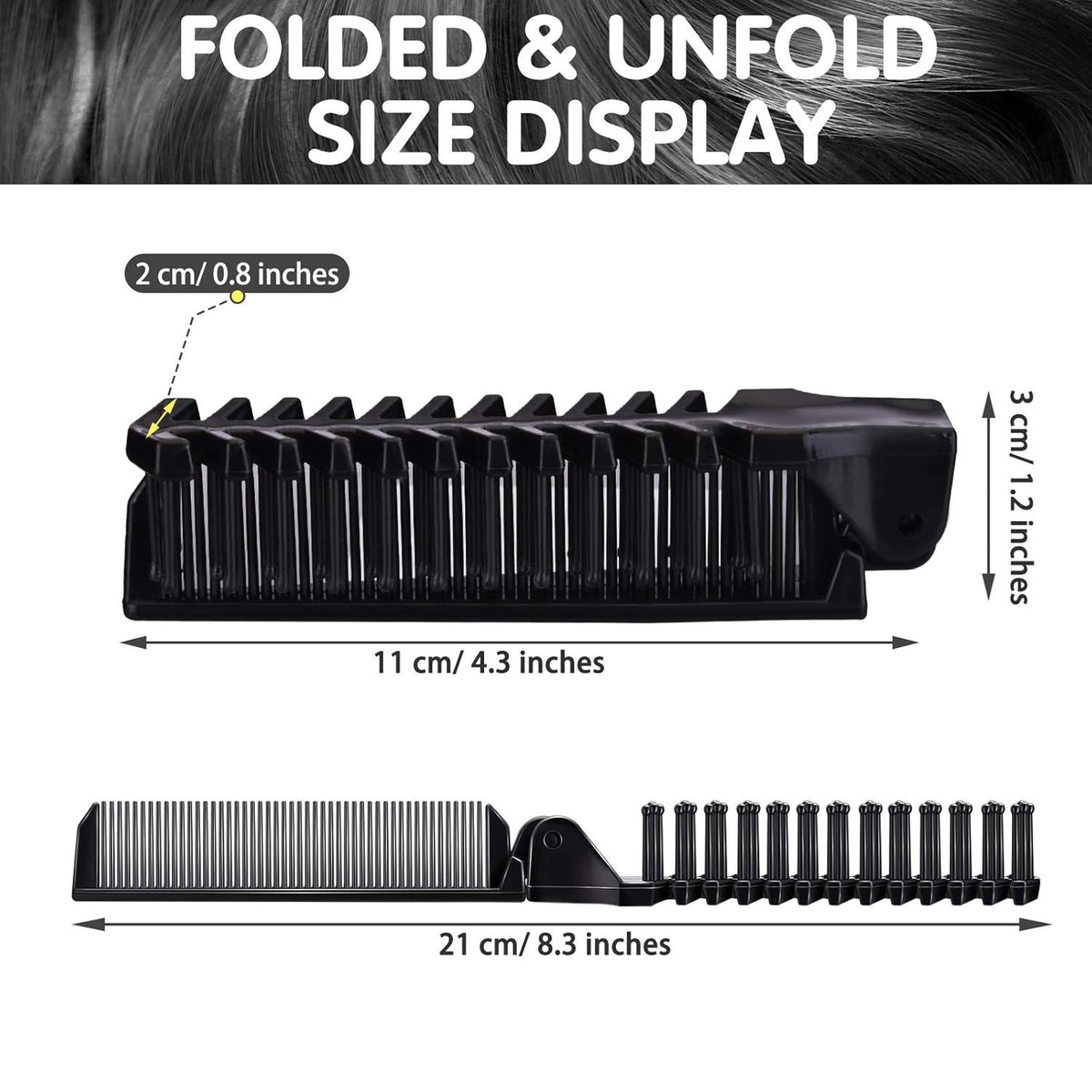 10 Pcs Portable Foldable Hair Comb Set - Travel Detangling & Scalp Massage