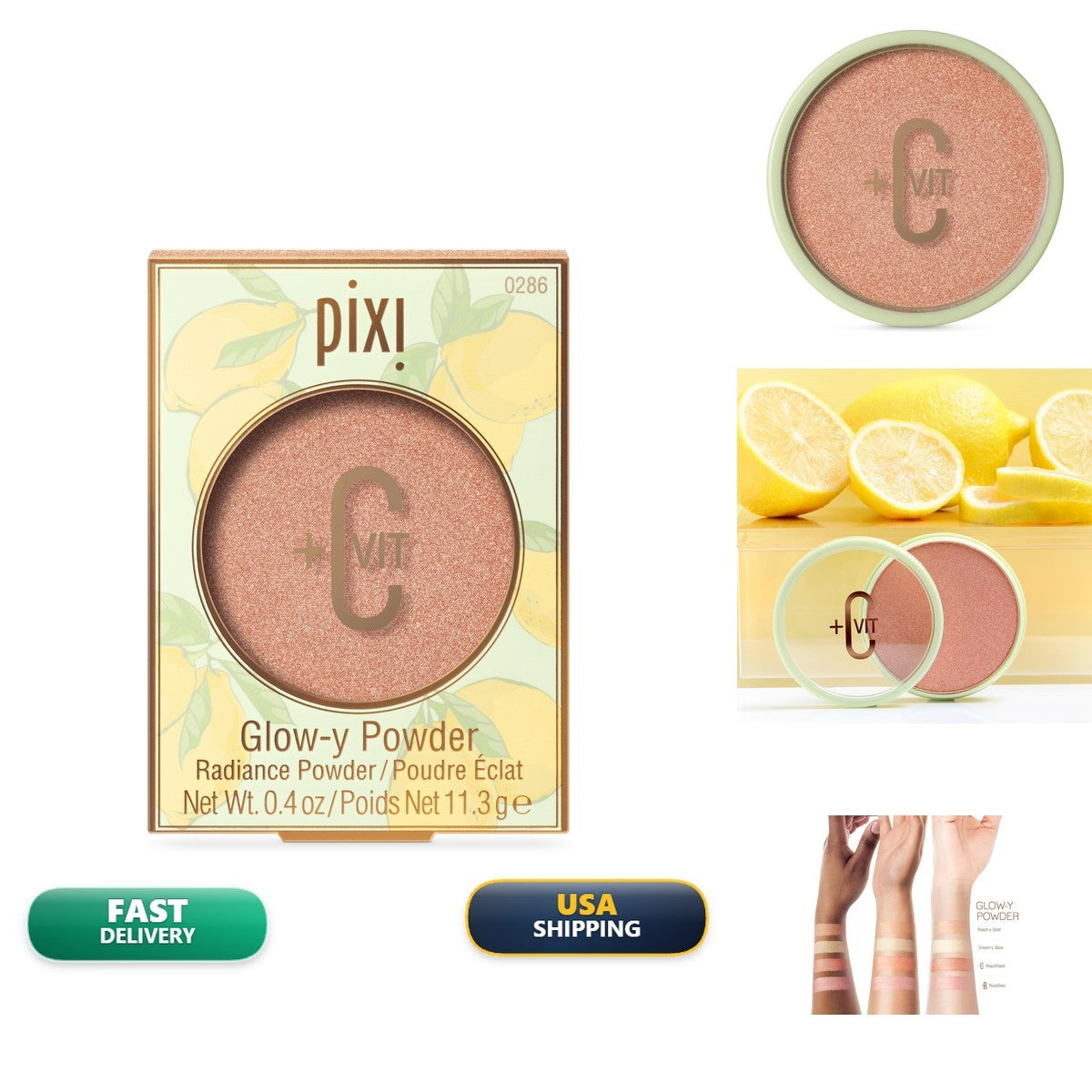 Vitamin C Glow Powder for Radiant Skin 11.3g Natural Luminous Finish