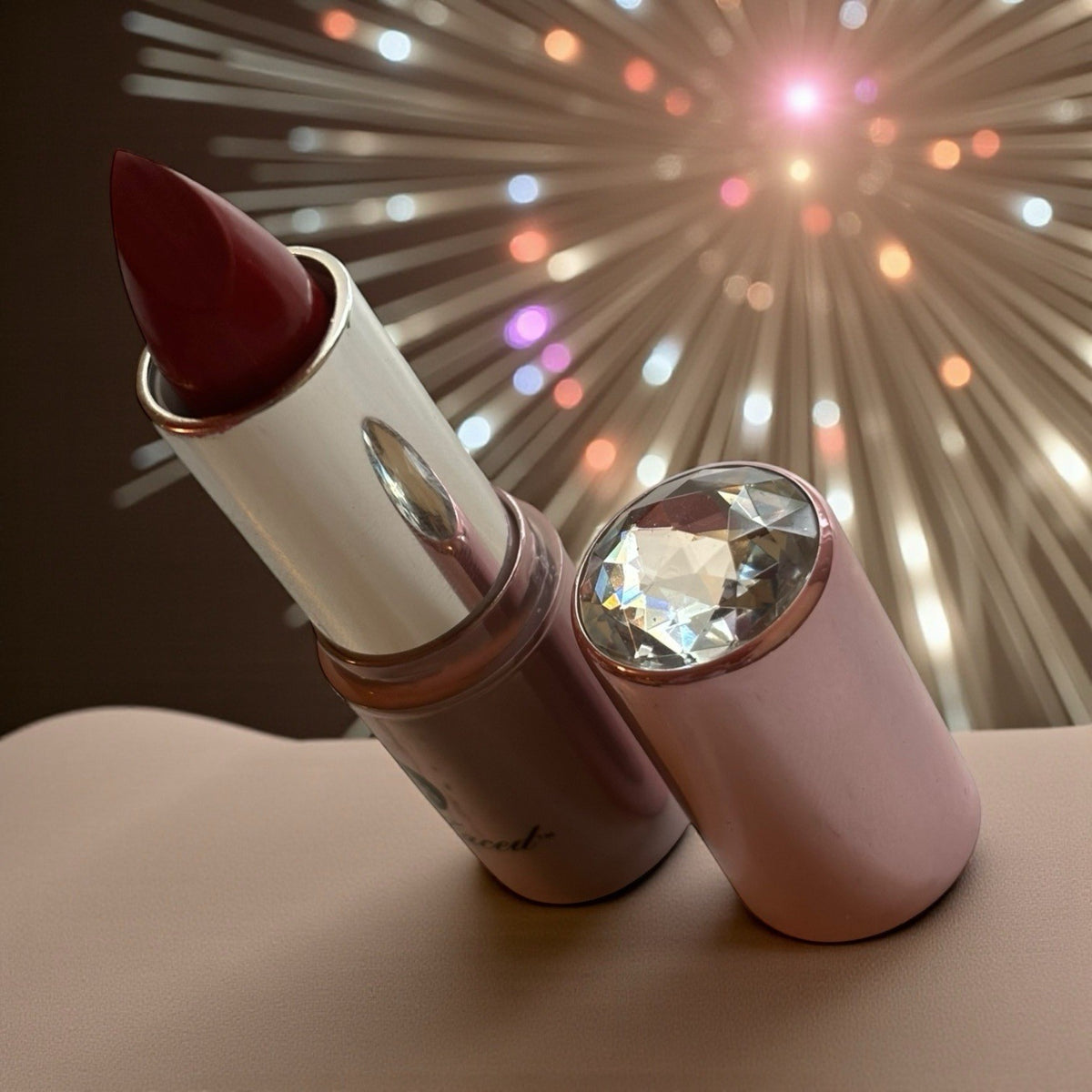 Lipstick in Runway Red - Champagne-Infused Luxury Lip Color 0.12 oz