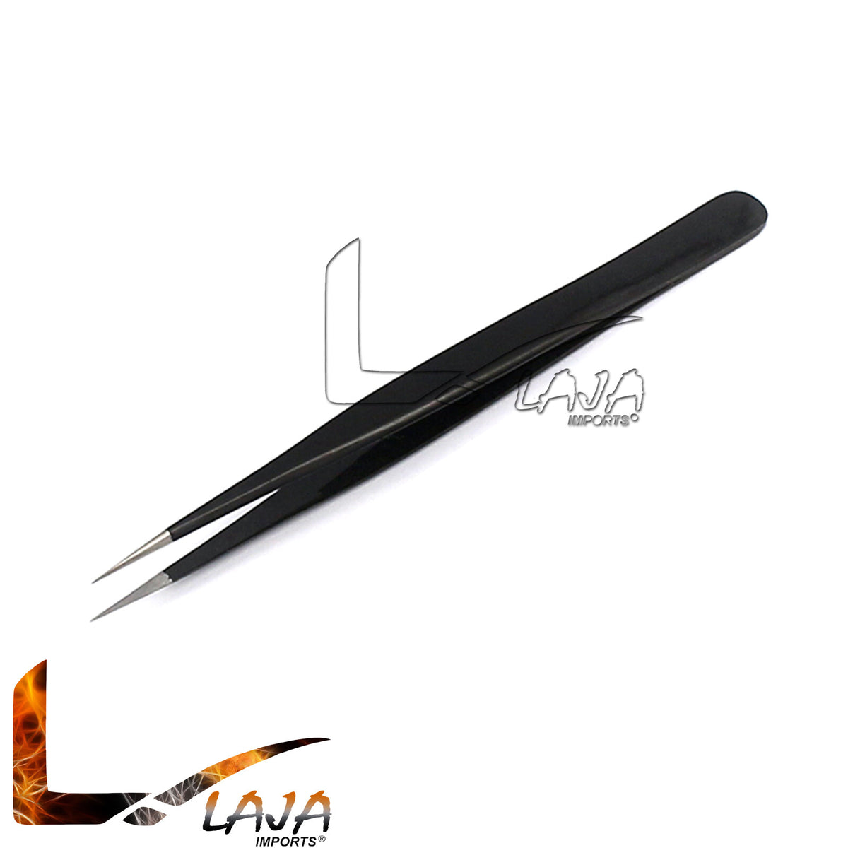 2 Pack Eyelash Extension Tweezers - Straight & Curved Tip Stainless Steel