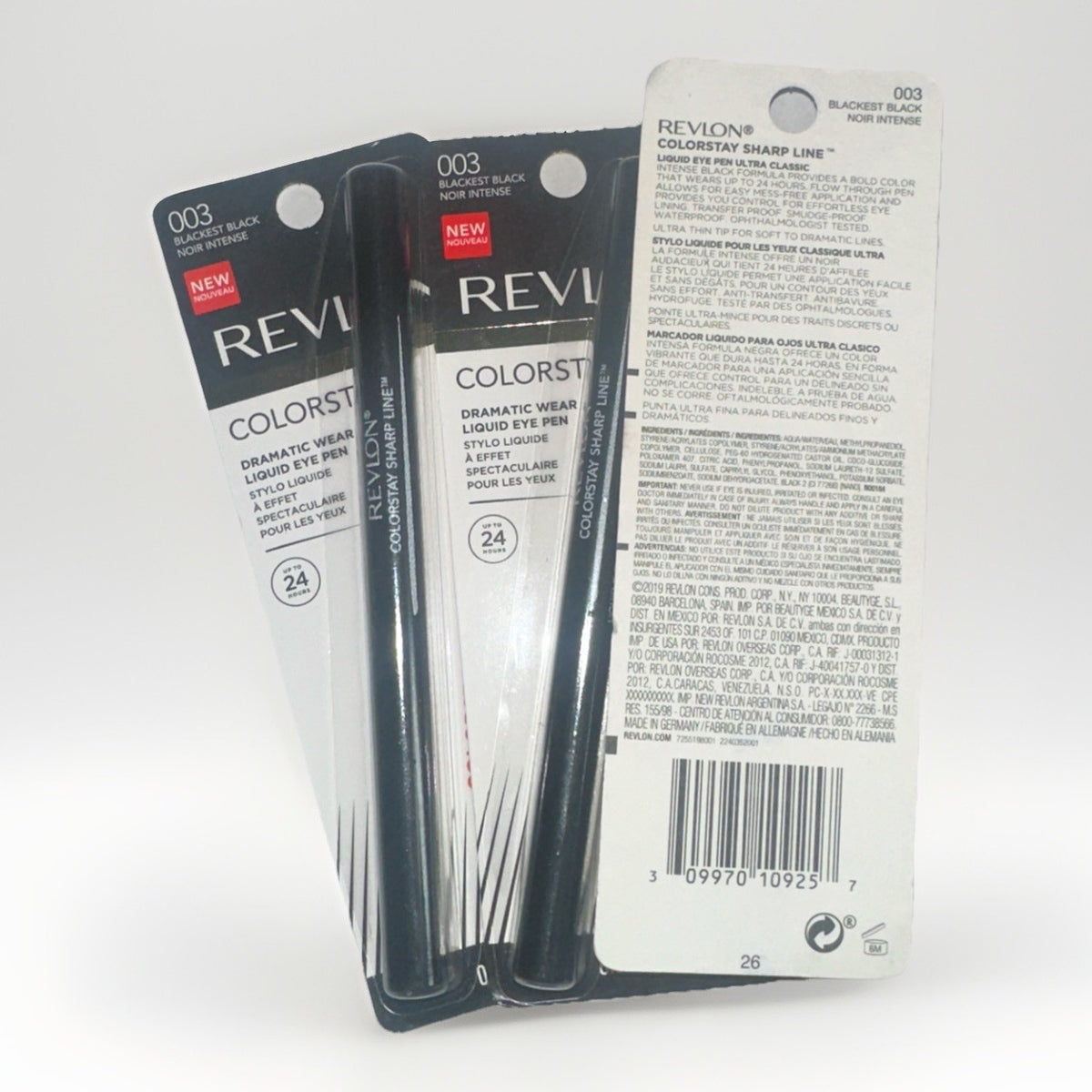 3-Pack Liquid Eye Pen Set with Ultra Thin Tip - Blackest Black