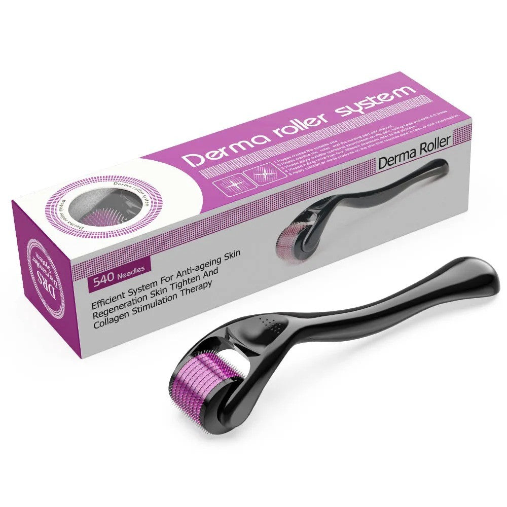 3-Piece Microneedle Derma Roller Set with 0.25mm 0.50mm & 1.50mm Needles for Skin & Hair Care