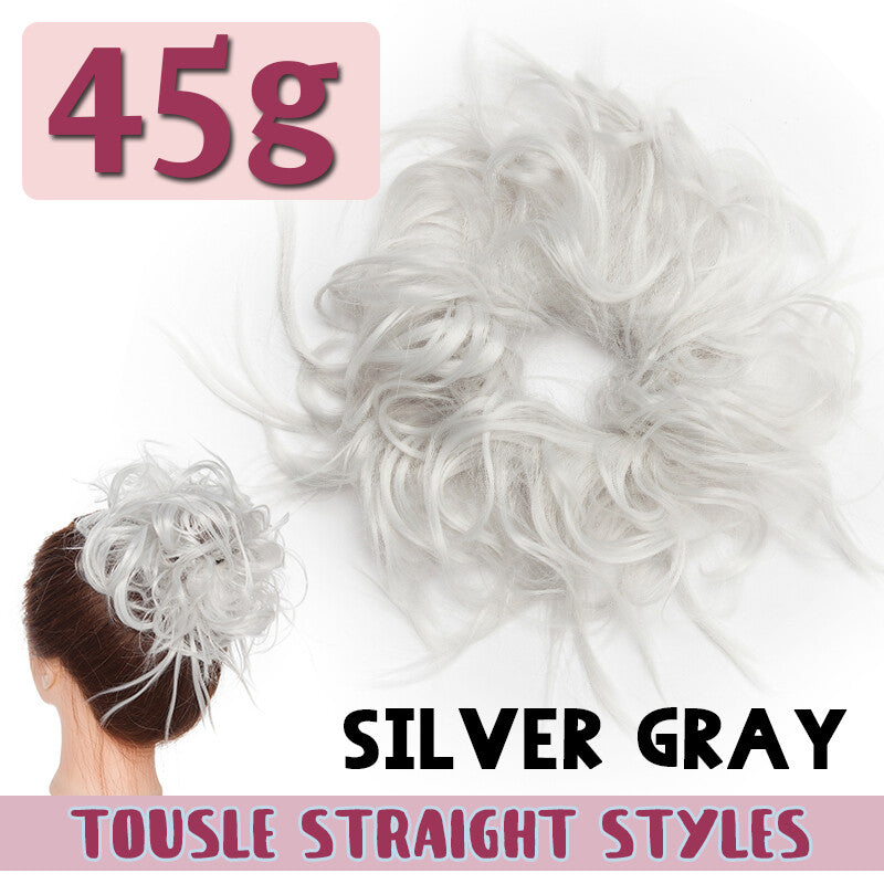 7-Inch Messy Bun Hair Piece Scrunchie Updo Thick Human Hair Extensions