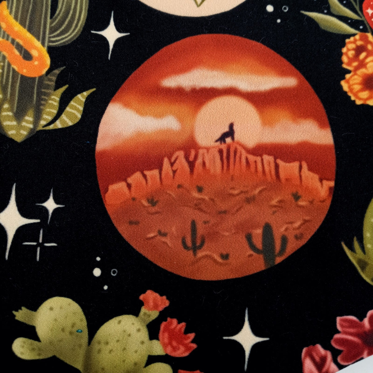 Southwest Coyote Snake Cactus Makeup Pouch Zippered Bag - 9x6 Inches