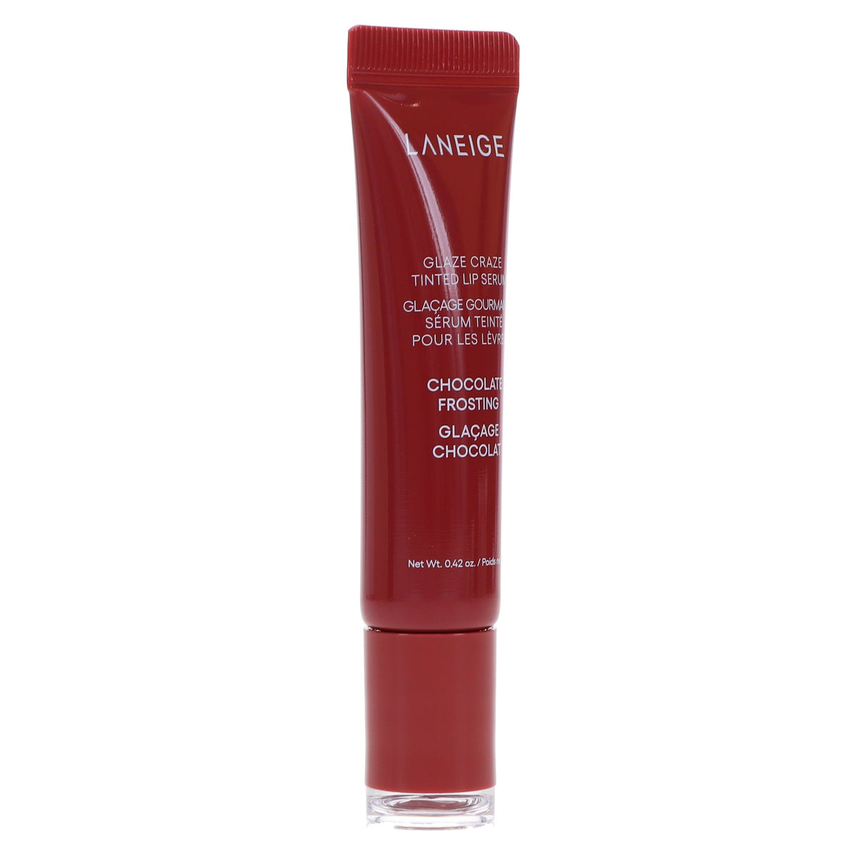 Lip Serum with Sheer Chocolate Tint and High-Gloss Finish - Hydrating Lip Gloss