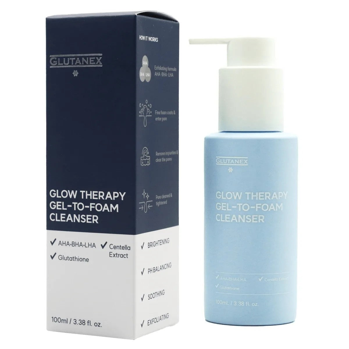 Glow Therapy Facial Cleanser with Exfoliating Bubbles & Hydrating Ingredients