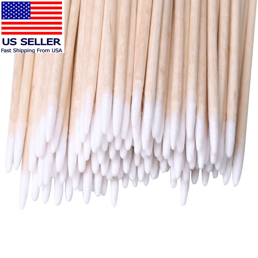 200 Pack Pointed Cotton Swabs 4 Inch Microblading & Makeup Applicators