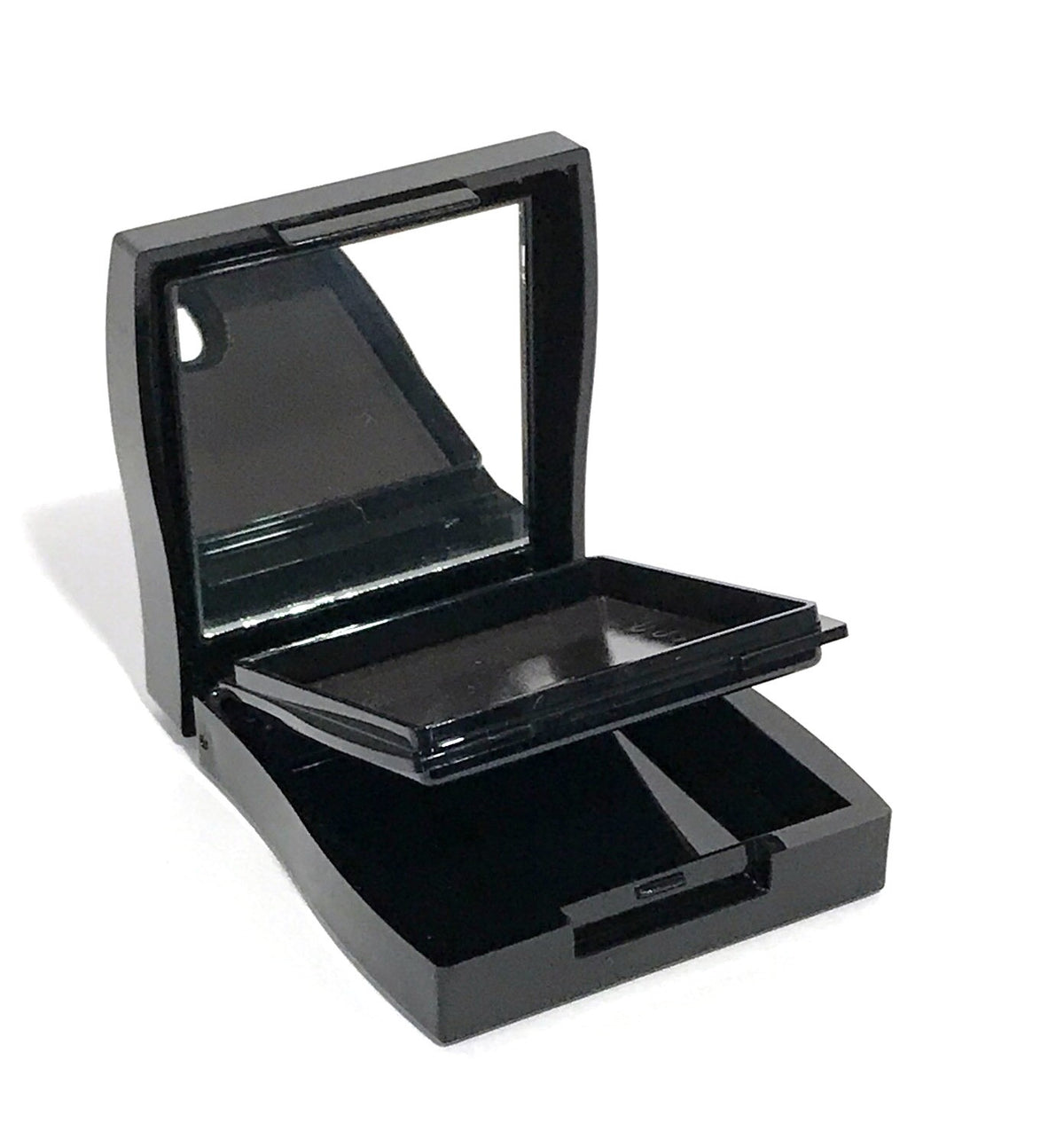 Mini Makeup Compact with Mirror - Unfilled Black Lot of 2 Discontinued