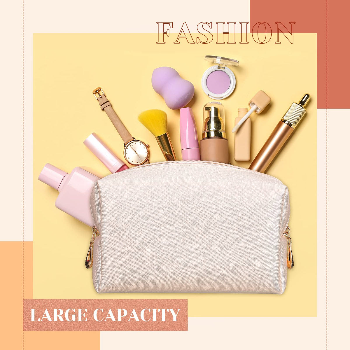 20-Pack Waterproof PU Leather Makeup Pouches with Zipper – Travel Cosmetic Bags for Women