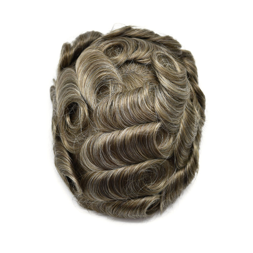 Men's Human Hair Toupee Replacement System - Ultra Thin Skin Hairpiece