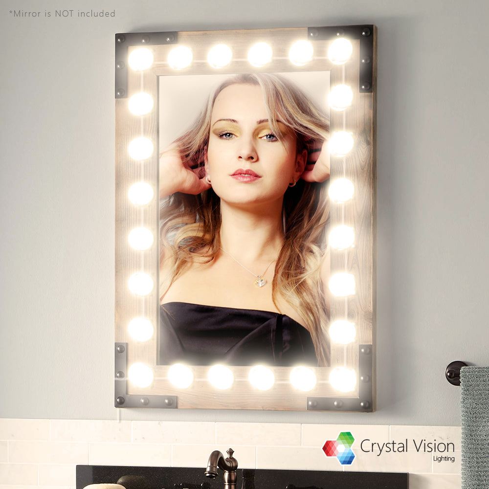 Hollywood Style Makeup Mirror LED Light Kit Warm White 12 Bulb 8ft