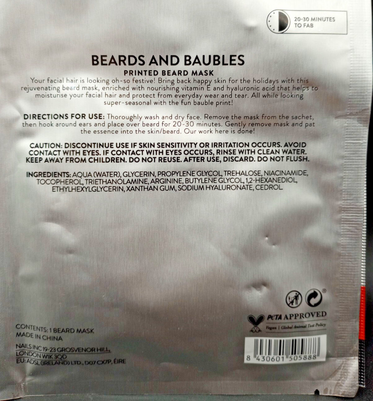 Vitamin E Beard & Eye Mask - Nourishing - 6 Pack