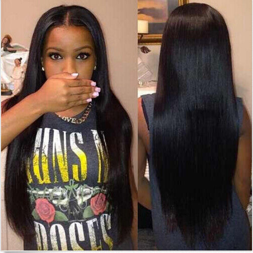 24 Inch Long Straight Black Synthetic Wig for Daily Wear & Parties
