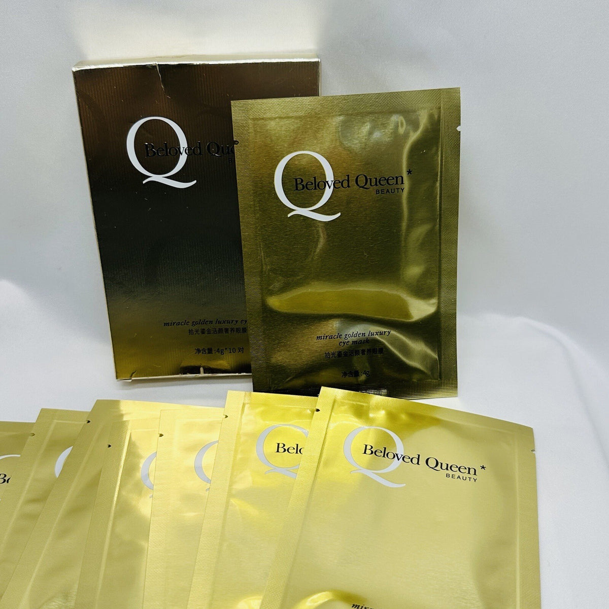 Golden Facial Mask & Eye Mask Set – 10 Pieces