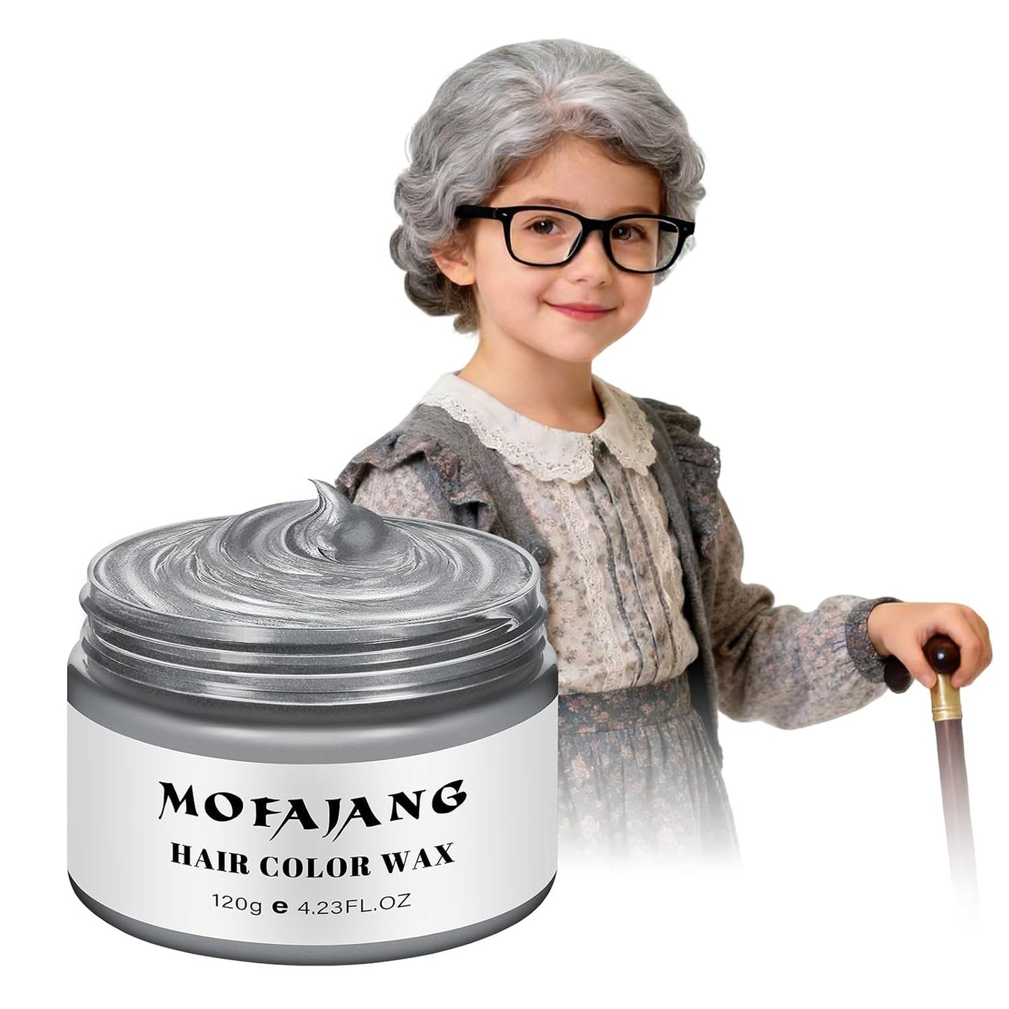 Temporary Silver Gray Hair Wax - Washable Hair Color Styling Product