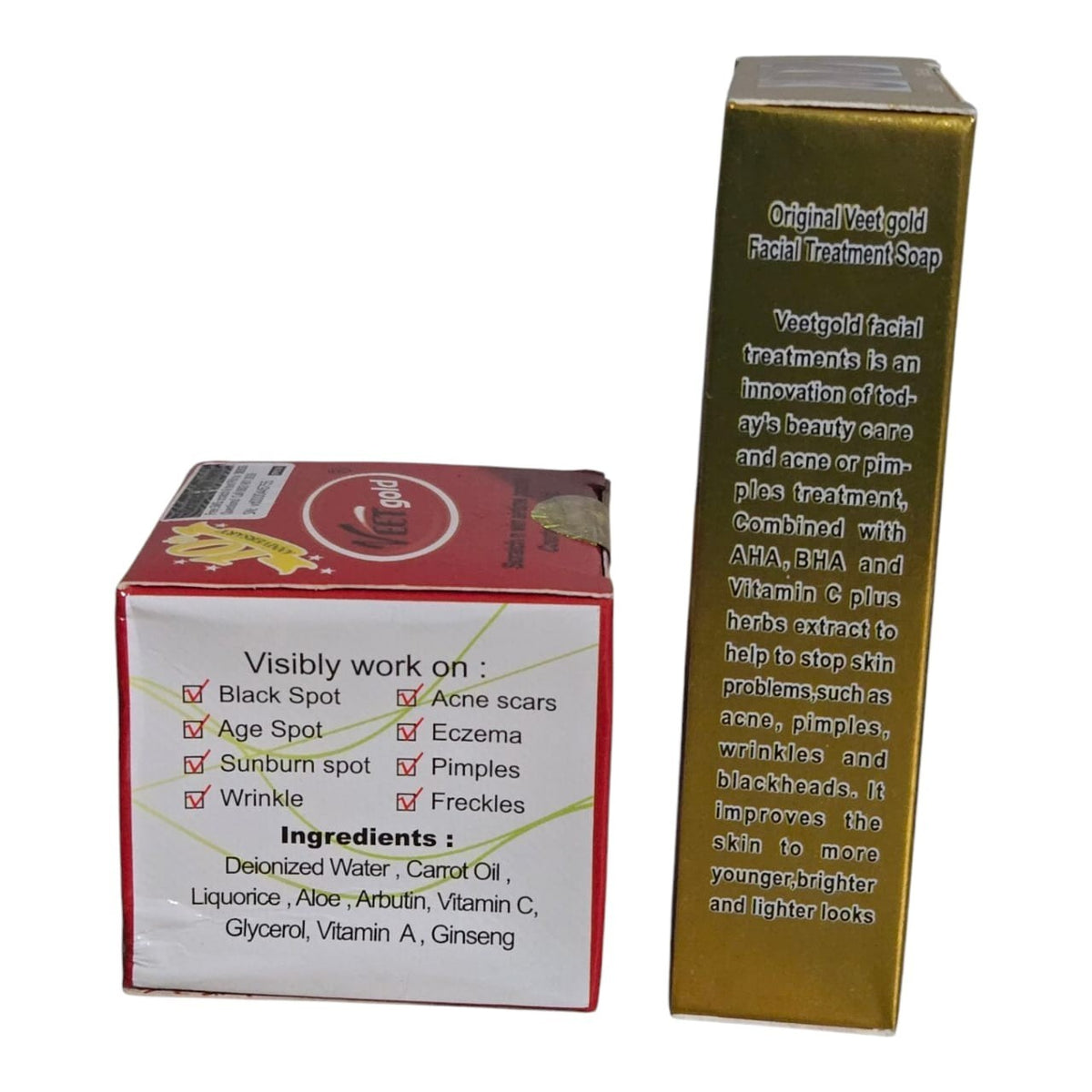 Veet Gold Gluta White Face Cream & Soap Combo for Brightening & Skin Care
