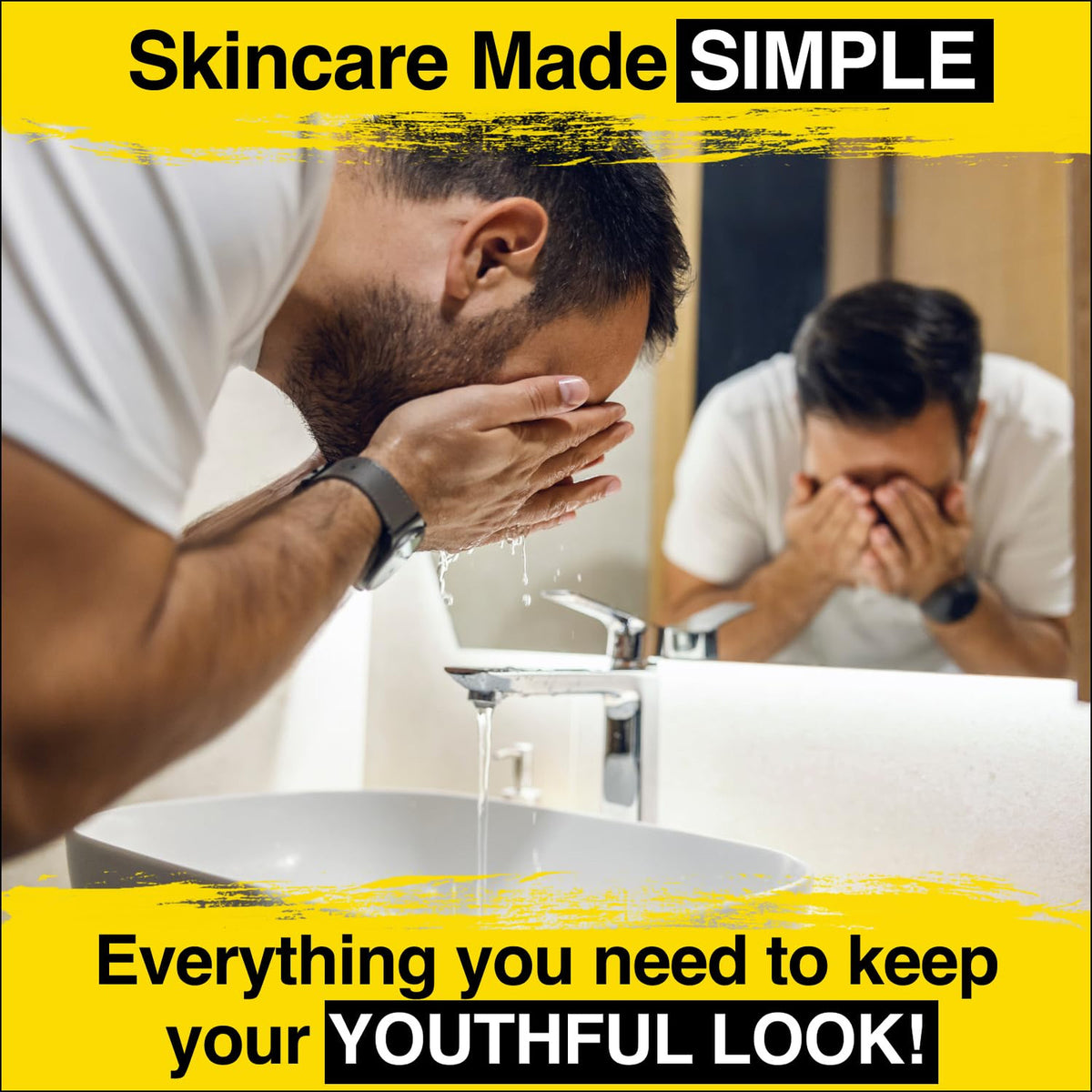 Men's Charcoal Face Wash & Daily Moisturizer Skin Care Set