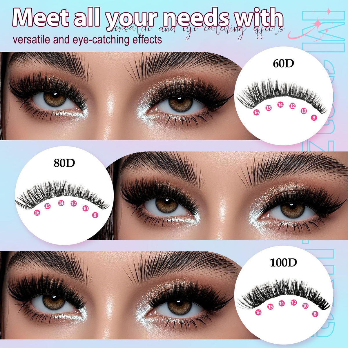 Professional Lash Cluster Kit 708pcs with Bond, Tweezers & 6 Styles