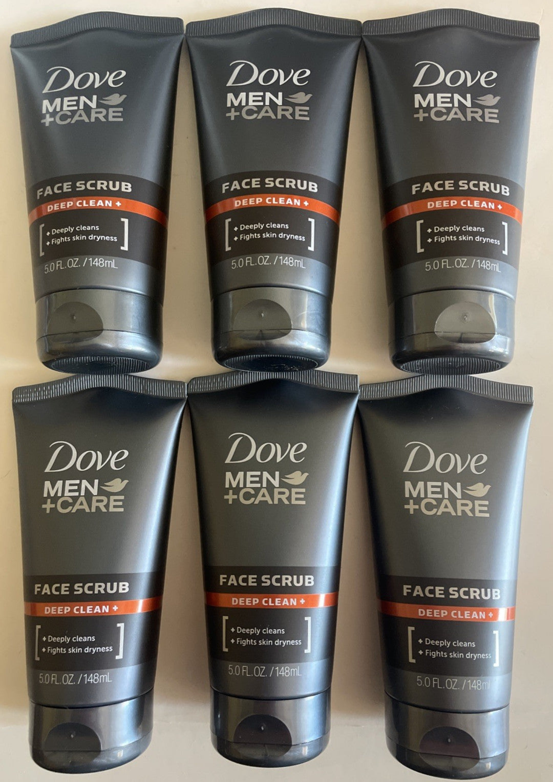 6 Dove Men + Care Face Scrub Deep Clean Fights Skin Dryness 5 oz. each