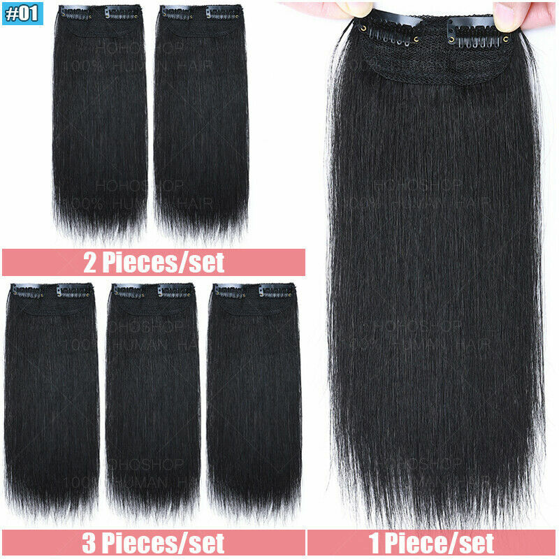Clip-In Hair Extensions Remy Human Hair Topper - Multiple Colors & Lengths
