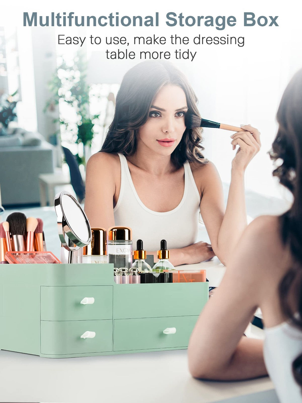 Makeup Organizer with Drawers — Large Capacity Vanity & Bathroom countertop