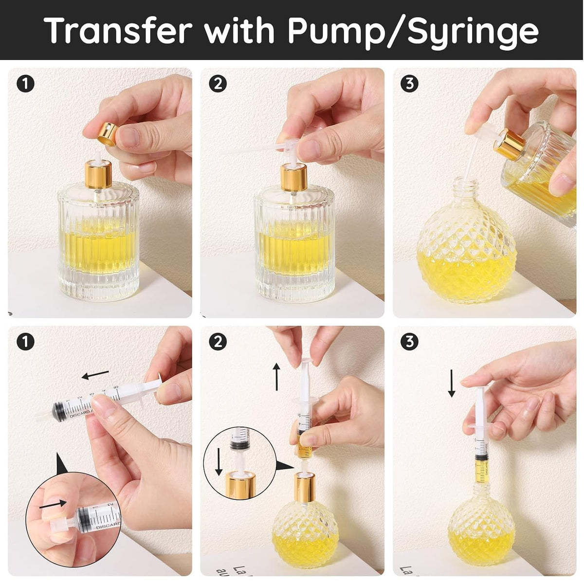 Perfume Refill Kit 8-Piece Clear Plastic Dispenser Set Funnels Droppers