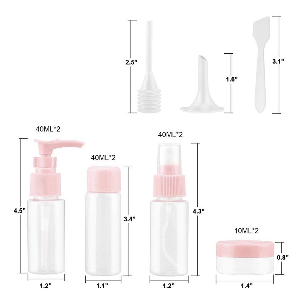 Travel Toiletry Bottle Kit TSA Approved Leak Proof Portable Containers Set